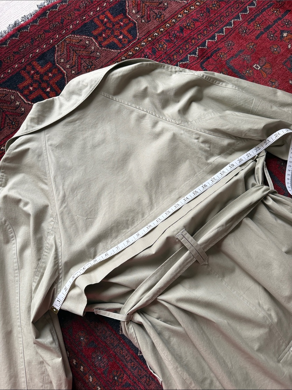 Mango Olive Green Long Trench Coat with Belt - Picture 5 of 8